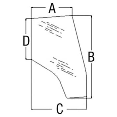 Aftermarket New Cab Glass - Door RH Tinted Fits Massey Ferguson 3805642M1 114364 CAH40-0264